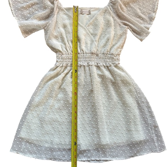 Alter’d State Mini Dot Flutter Sleeve White Dress - Picture 2 of 7